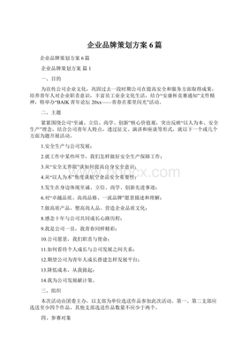 企业品牌策划方案6篇.docx